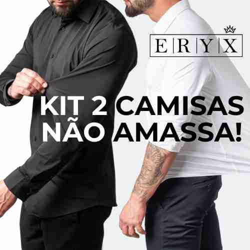 Kit 2 Camisas Sociais Masculinas Que Não Amassam Eryx