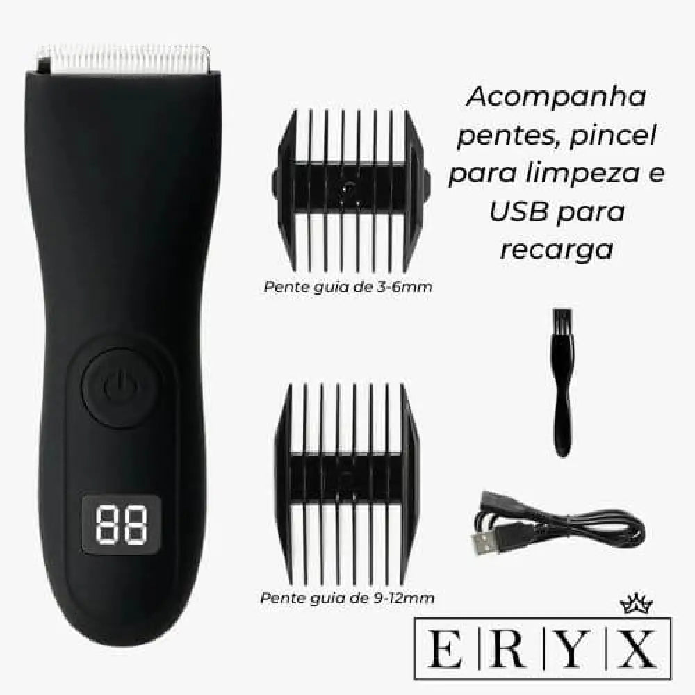 Máquina De Cortar Cabelo E Aparador Pelos A Prova Água Ergonômico Eryx Adp002