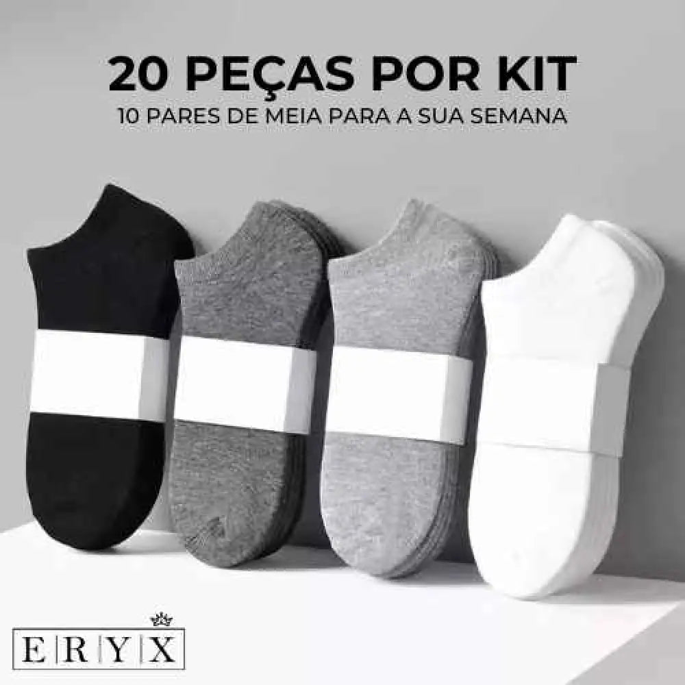 Kit De 10 Meias Cano Curto Kme002