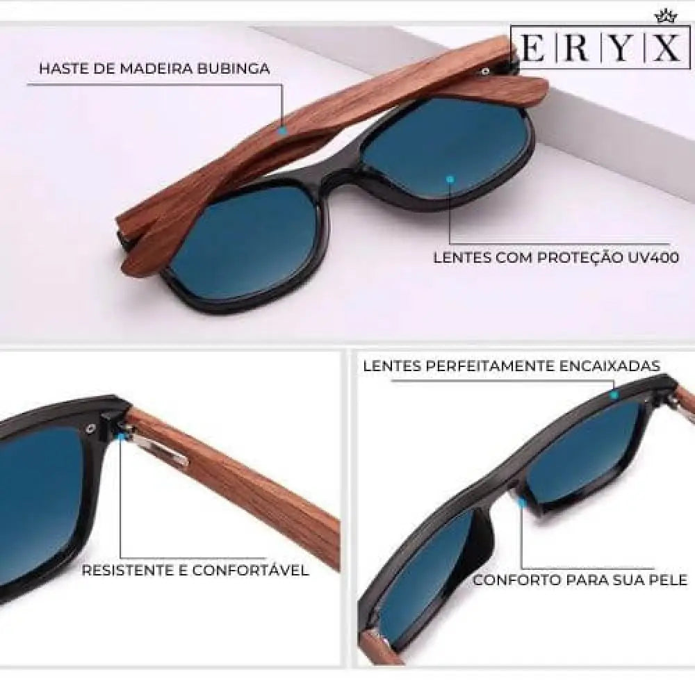 Óculos Masculino De Madeira Luxo Eryx Om0004