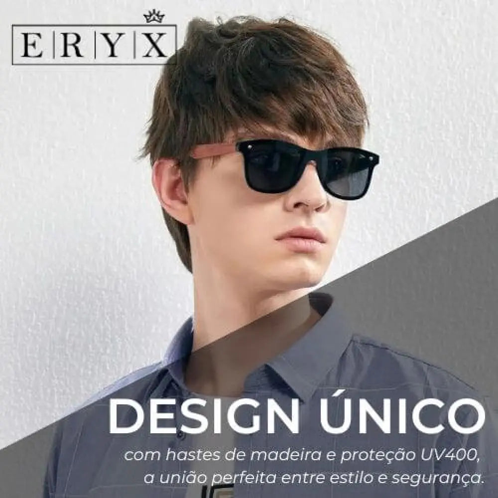 Óculos Masculino De Madeira Luxo Eryx Om0004