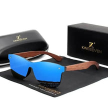 Óculos Masculino De Madeira Luxo Eryx Original Kingseven / Azul Om0004