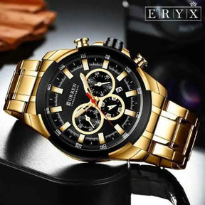 Relógio Masculino De Luxo Dourado Rme002