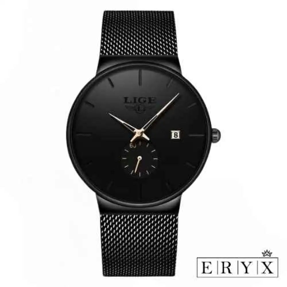 Relógio Masculino Slim Black Minimalista Rme009